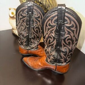 Tony Lama Black and Brown Cowboy Boots